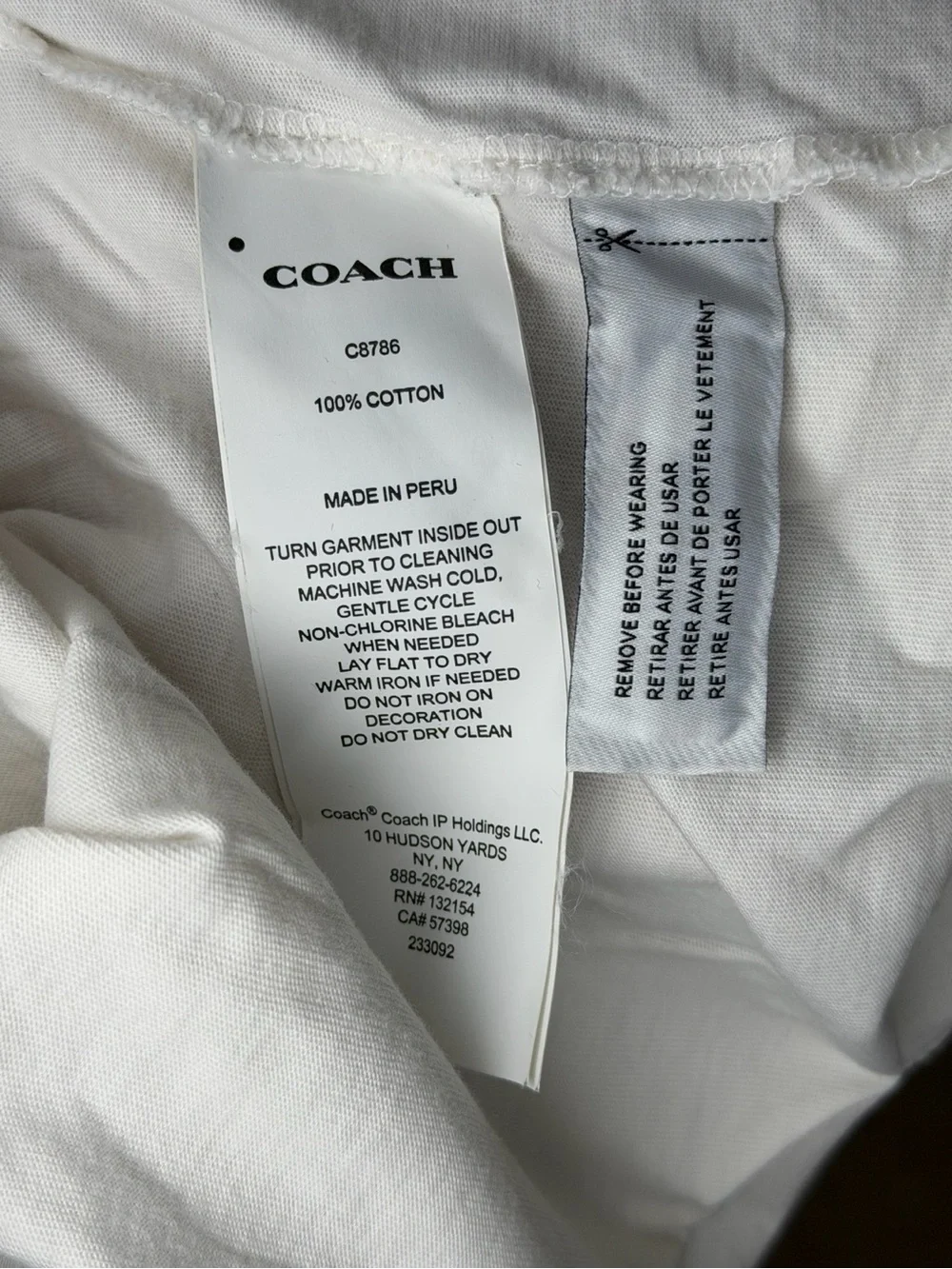 Coach White Tee with Black COACH Logo